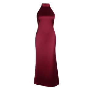 Backless Satin Halter Dress