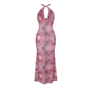Halter Neck Printed Dress