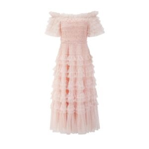 Off-Shoulder Mesh Dress