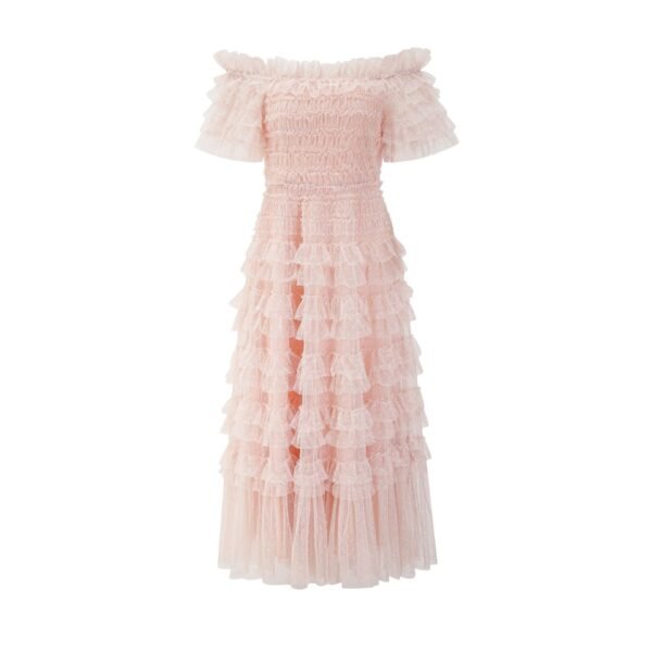 Off-Shoulder Mesh Dress