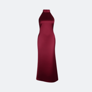 Backless Satin Halter Dress