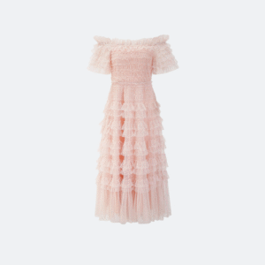 Off-Shoulder Mesh Dress