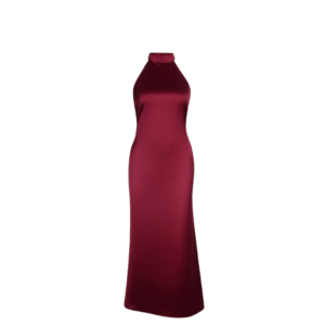 Backless Satin Halter Dress