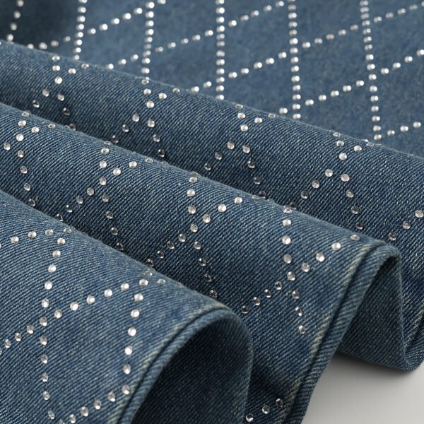 Crystal Grid Split Jeans - Image 7
