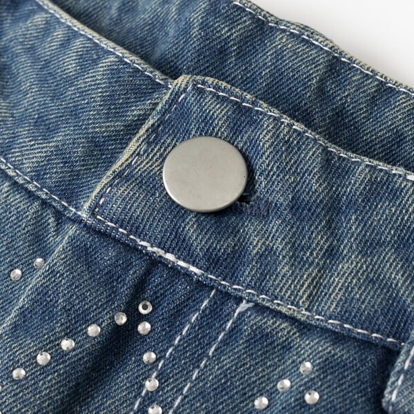 Crystal Grid Split Jeans - Image 3